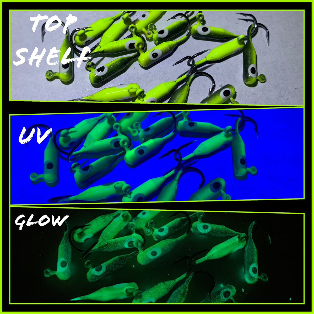 Fishin Freekz 1/16 oz 3xxx Hook Super Glow Jigs